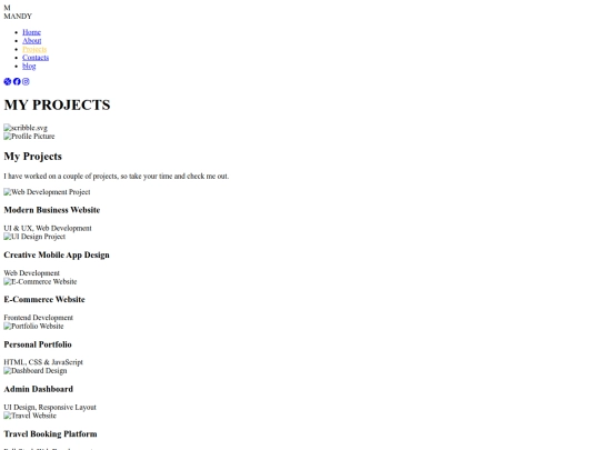 mandy/projects screenshot