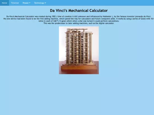 davincismechanicalcalculator screenshot
