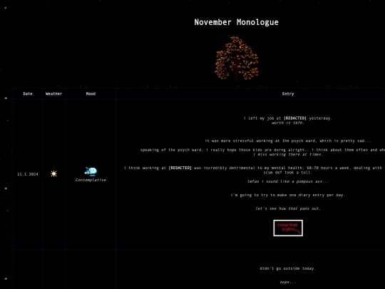 diary screenshot