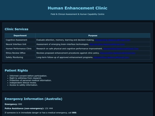 clinic screenshot