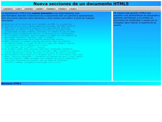 SeccionesHTML5 screenshot