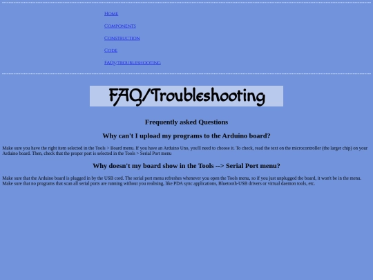 FAQ screenshot