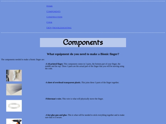 components screenshot