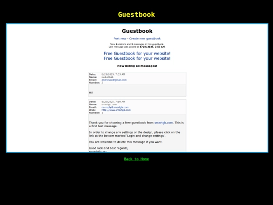 guestbook screenshot