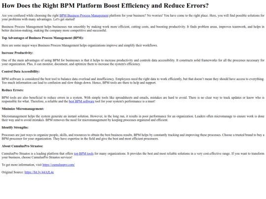 HowDoestheRightBPMPlatformBoostEfficiencyandReduceErrors screenshot