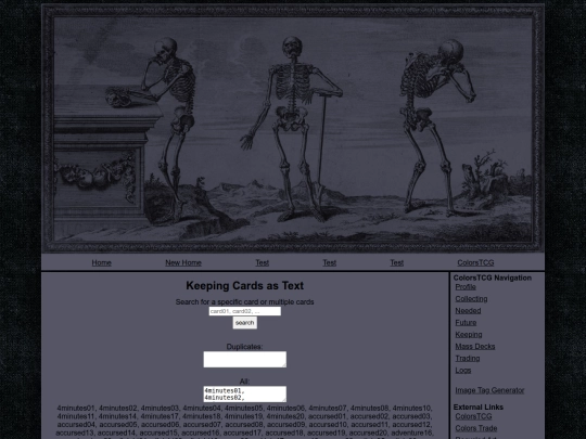 colorstcg/keepingcardstext screenshot