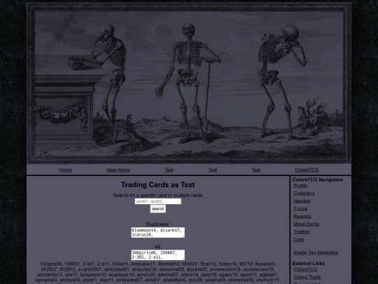 colorstcg/tradingcardstext screenshot