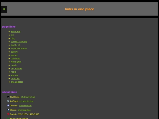 links screenshot