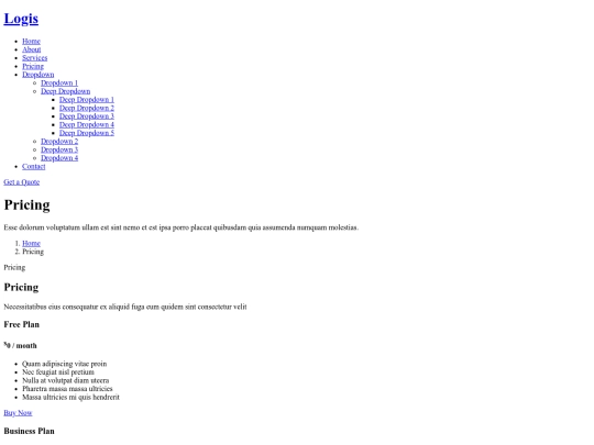 Logis /pricing screenshot