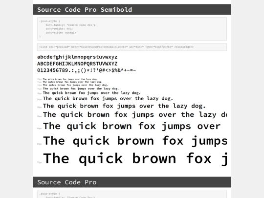 Styles/fonts/demo screenshot