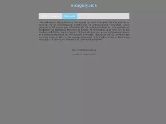 Voorbeeld eenvoudige website/info screenshot