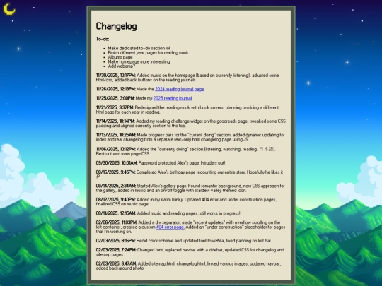 pages/changelog screenshot