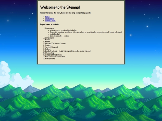 pages/sitemap screenshot