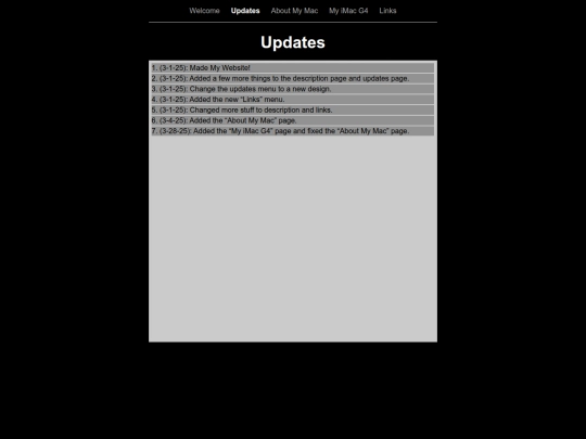 Very_Cool_Webpage/Updates screenshot