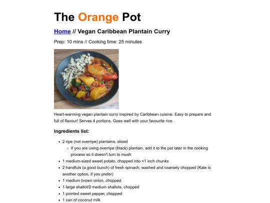 plantaincurry screenshot