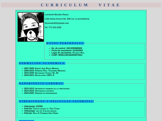 curriculum screenshot