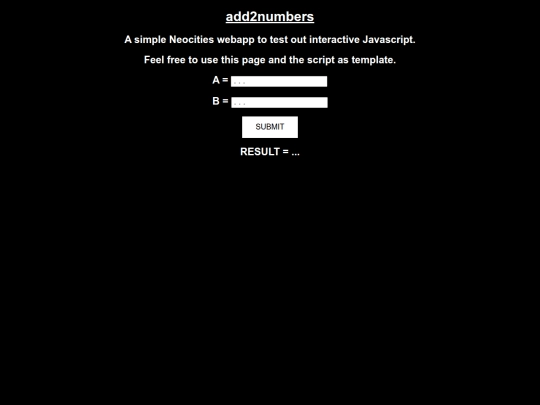 calcs/add2numbers screenshot