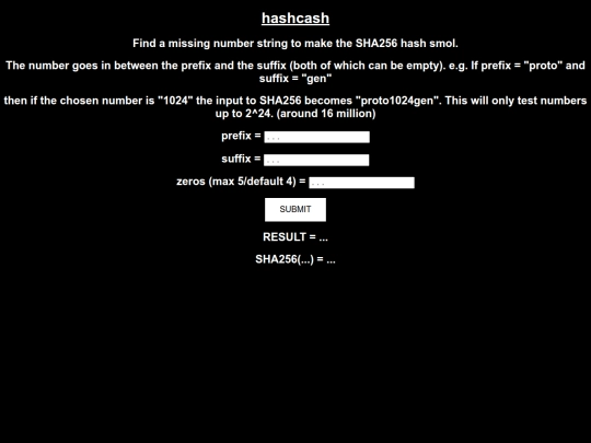 calcs/hashcash screenshot