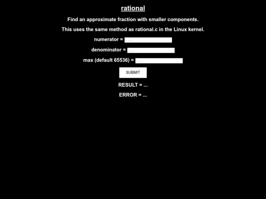 calcs/rational screenshot