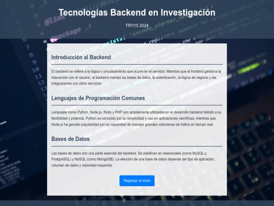 sub-pages/backend screenshot