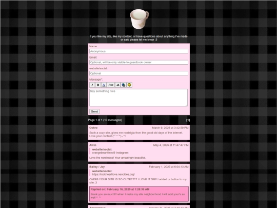 guestbook screenshot