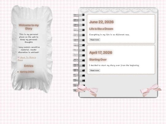 pages/mickysroom/diary screenshot
