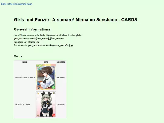 video_games/gup_atsumare/gup_atsumare-cards screenshot