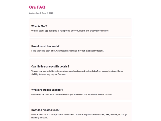 faq screenshot