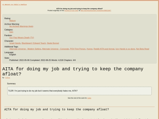 fanfic/HTML/AITA screenshot