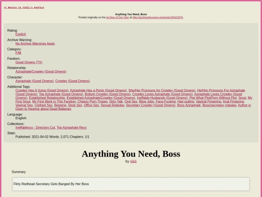 fanfic/HTML/AYNB screenshot