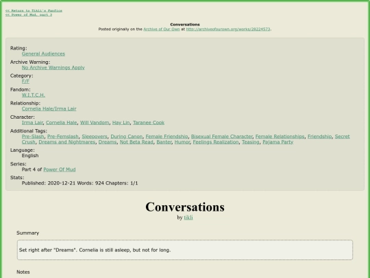 fanfic/HTML/Conversations screenshot