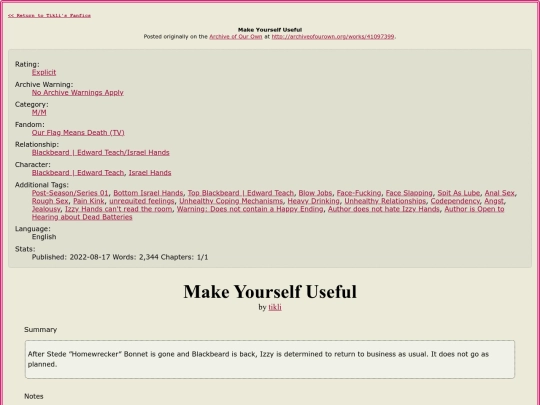 fanfic/HTML/MYU screenshot