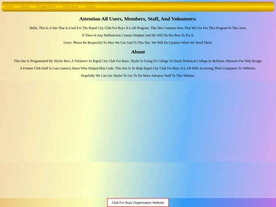Club_For_Boys_Website/Home_Page screenshot