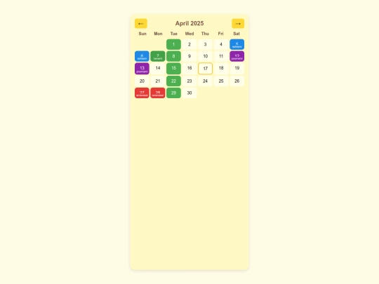 Calendar screenshot