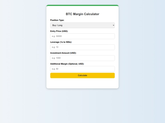 Crypto-currency-liquidity-calculator screenshot