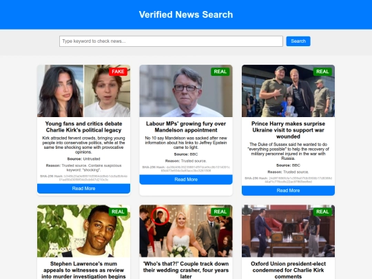 Fake-news-detector screenshot