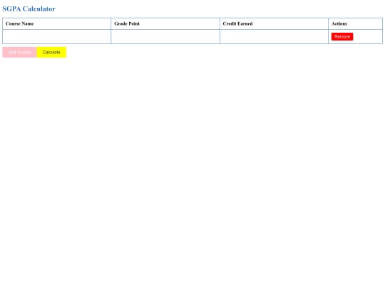 SGPA-Calculator screenshot