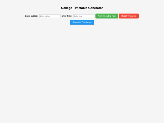 Universal-Time-Table-Generator screenshot