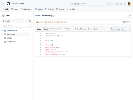 Block/editorconfig screenshot