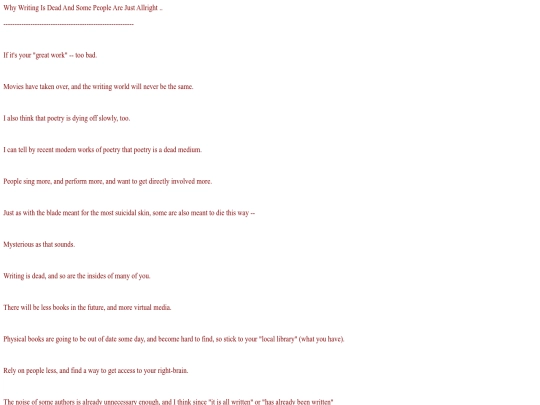 On Writing screenshot