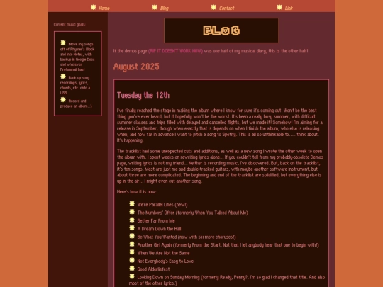 music/blog screenshot