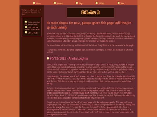 music/demos screenshot