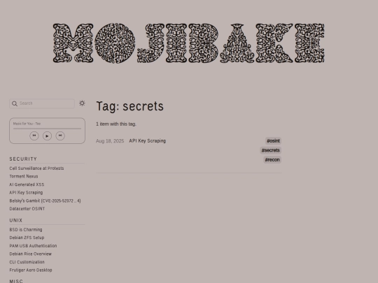 tags/secrets screenshot