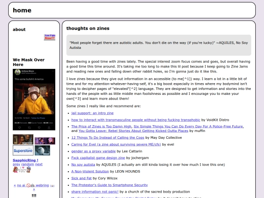 Blog/zines screenshot