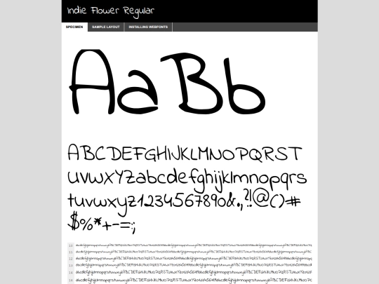 indie flower/web fonts/indieflower_regular_macroman/IndieFlower-demo screenshot