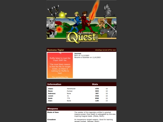oldweb/battleon.com/ramona-tigier screenshot