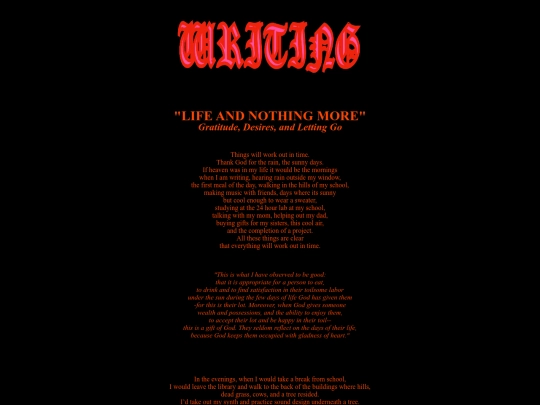 Writing screenshot