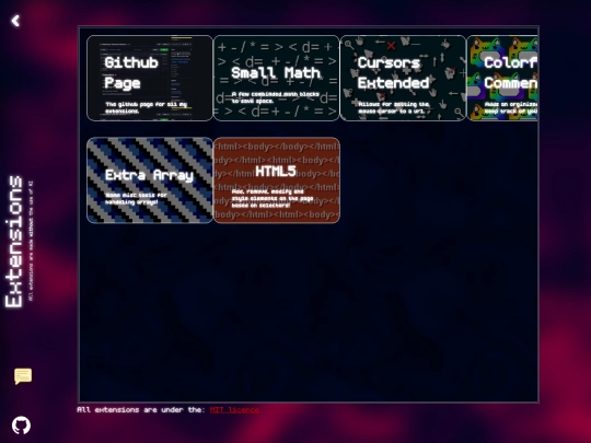 extensions screenshot