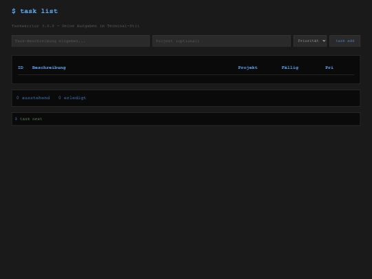 taskwarrior-style screenshot