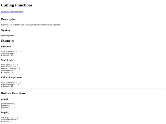functions/call screenshot